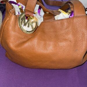 Michael Kors Tan Leather Shoulder Bag